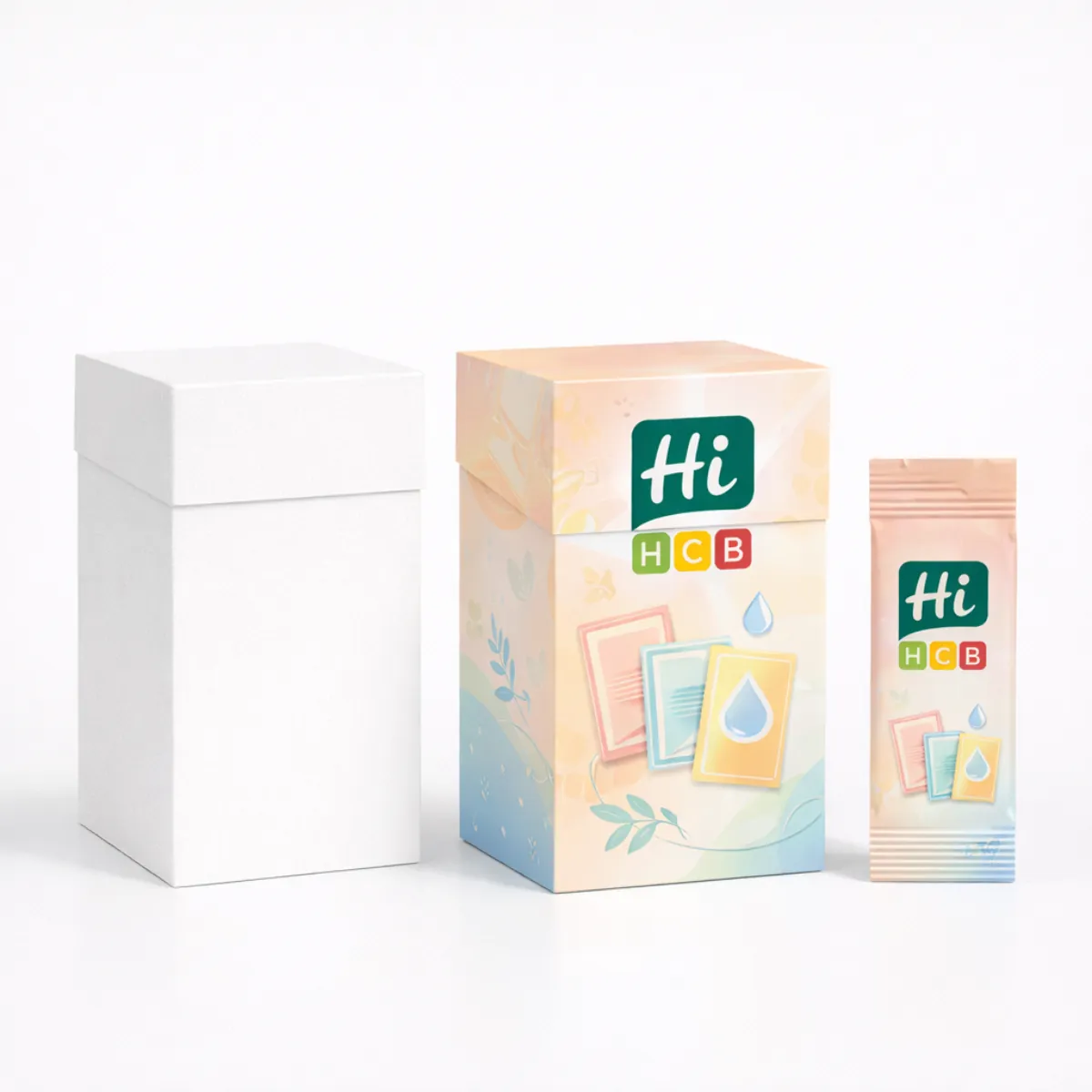 An assortment of protective and decorative packaging options for various types of beauty and skincare sachets- class=